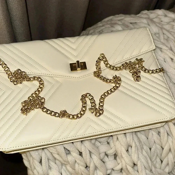 NWOT G’JUAN XAVIER Lux Designer Goddess Clutch Vtg Cream w/Burgundy Interior - Picture 9 of 16